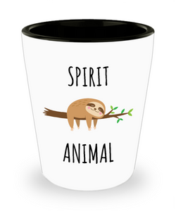 Sloth Spirit Animal Ceramic Shot Glass Funny Sloths Gifts