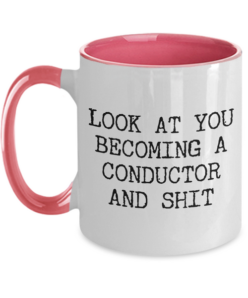 Becoming Conductor Mug Two-Tone Coffee Cup Funny Gift