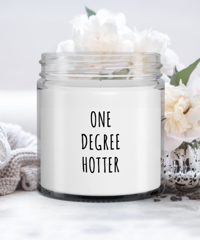 Graduation Candle One Degree Hotter Candle Vanilla Scented Soy Wax Blend 9 oz. with Lid