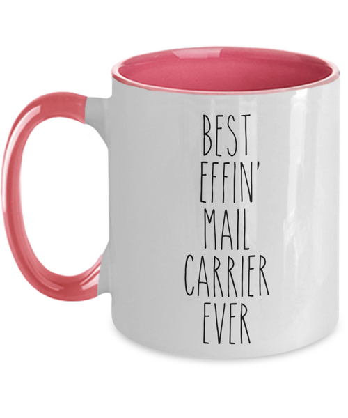 Gift For Mail Carrier Best Effin' Mail Carrier Ever Mug Two-Tone Coffee Cup Funny Coworker Gifts