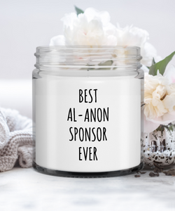 Best Al-Anon Sponsor Ever Candle Vanilla Scented Soy Wax Blend 9 oz. with Lid