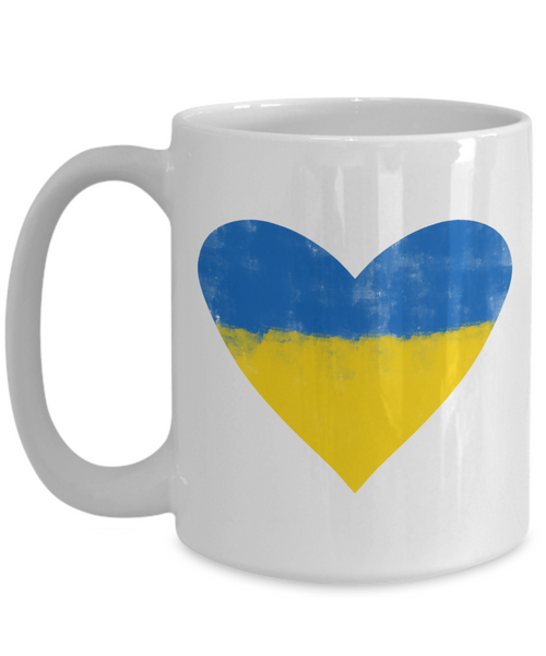 Ukraine Heart Mug Support Ukraine I Stand with Ukraine Stop War Free Ukraine No War Coffee Cup