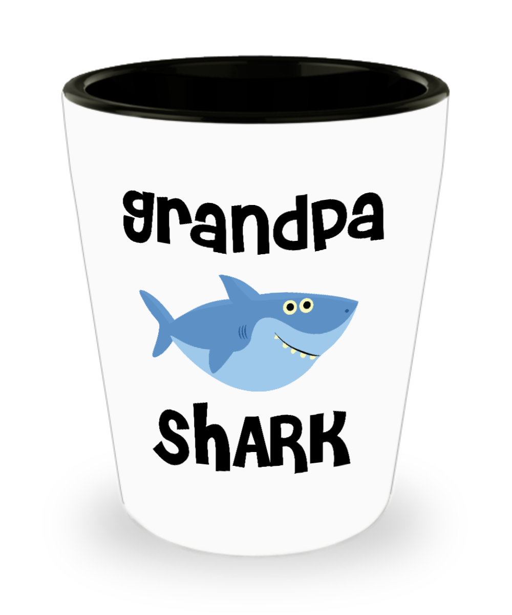 Grandpa Shark Do Do Do Gift Idea Birthday Gifts for Grandpas Ceramic Shot Glass