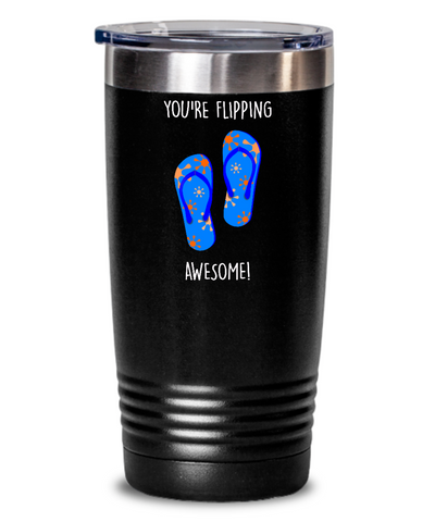Congratulations You're Flipping Awesome Insulated Drink Tumbler Travel Cup Funny Gift
