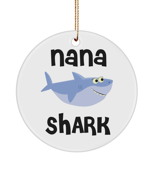 Nana Shark Ceramic Christmas Tree Ornament