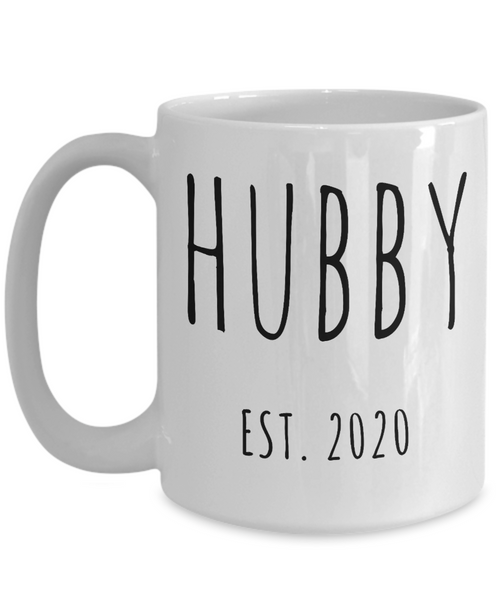 Hubby Est 2020 Mug Wedding Gift Funny Husband Mugs Newlywed Gift for Fiance
