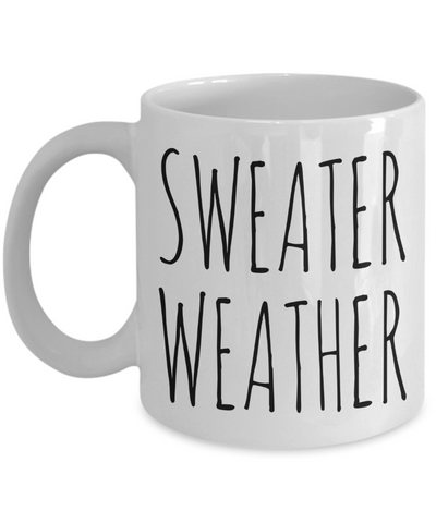 Fall Mug Cozy Autumn Sweater Weather Cute Winter Gift for Her Coffee Cup