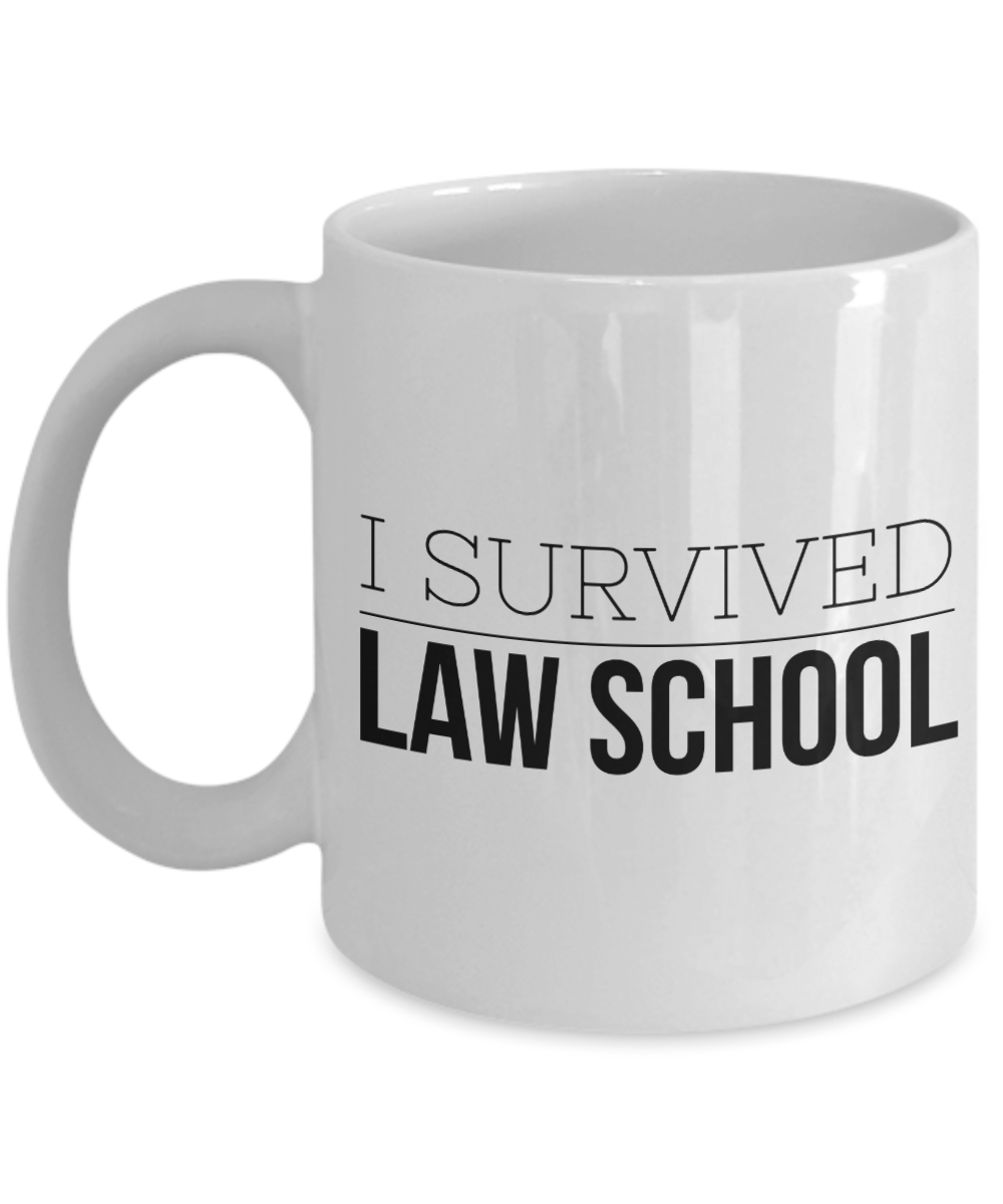 Law Graduation Coffee Mug - I Survived Law School Ceramic Coffee Cup-Cute But Rude