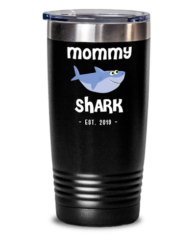 Mommy Shark Tumbler Mother's Day Gifts New Mom Est 2019 Coffee Cup Do Do Do Expecting Mom Pregnancy Announcement Double Wall Vacuum Insulated Hot Cold Travel Coffee Cup BPA Free