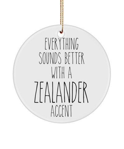 New Zealand Ornament Everything Sounds Better with an Zealander Accent Ceramic Christmas Ornament New Zealand Gift
