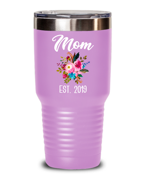New Mom Tumbler Expecting Mommy to Be Gifts Est 2019 Baby Shower Gift Pregnancy Announcement Insulated Hot Cold Travel Coffee Cup BPA Free