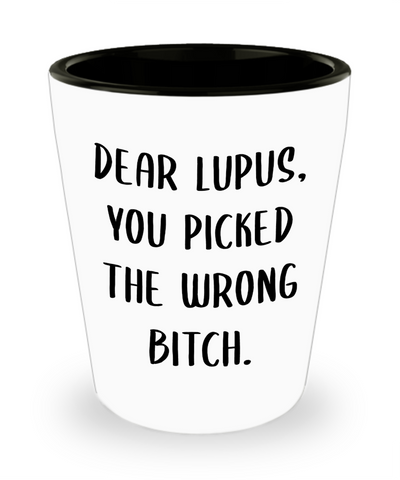 Dear Lupus You Picked The Wrong Bitch Ceramic Shot Glass