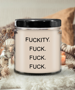 Fuckity Fuck Fuck Fuck Candle 9 oz Vanilla Scented Soy Wax Blend Candles Funny Gift