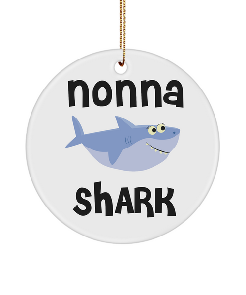 Nonna Shark Ceramic Christmas Tree Ornament