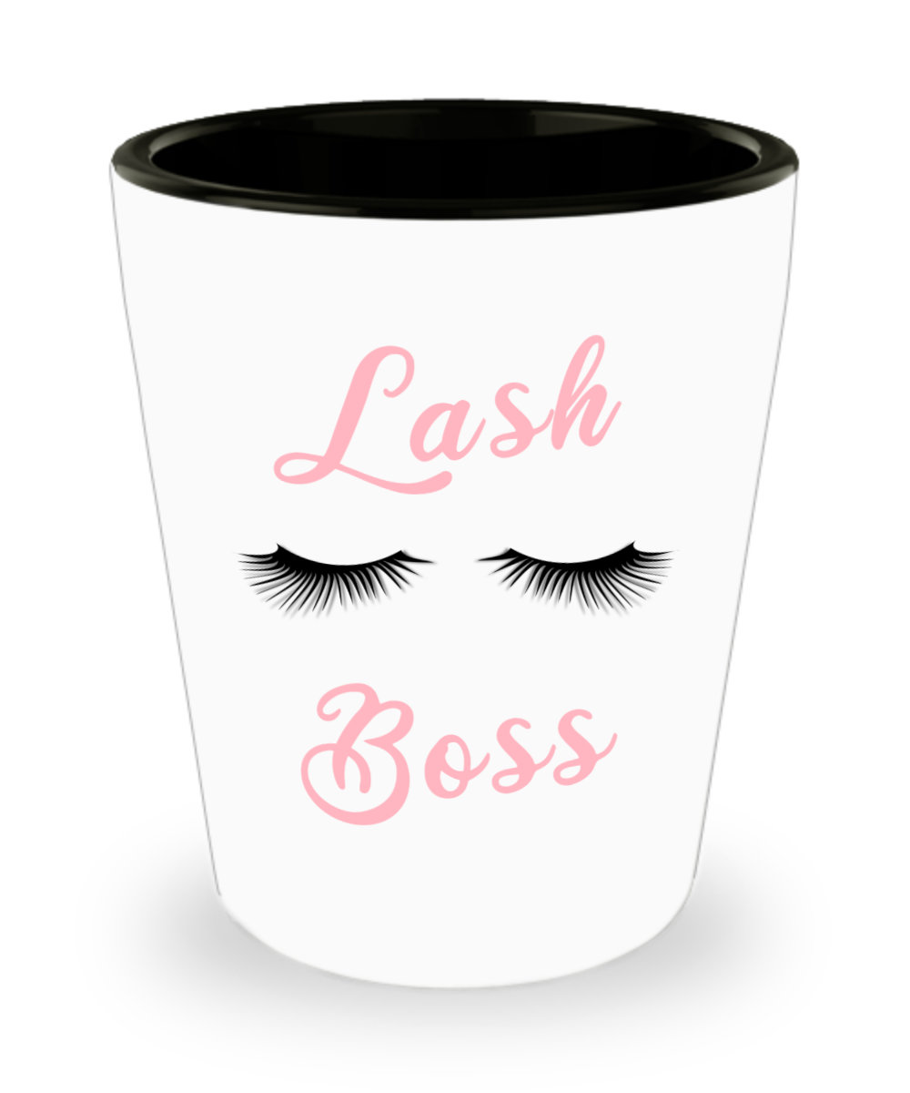 Lash Boss Lash Tech Gift Lashes Cup Eyelash Artist Ceramic Shot Glass