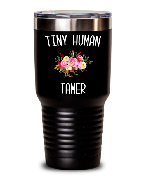 Tiny Human Tamer Tumbler Daycare Provider Quote Mug Funny Childcare Worker Travel Coffee Cup BPA Free