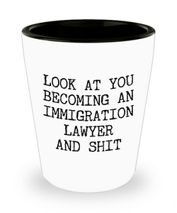 Becoming An Immigration Lawyer Ceramic Shot Glass Funny Gift