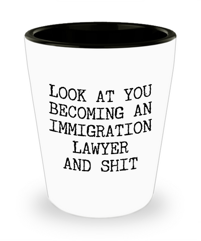 Becoming An Immigration Lawyer Ceramic Shot Glass Funny Gift