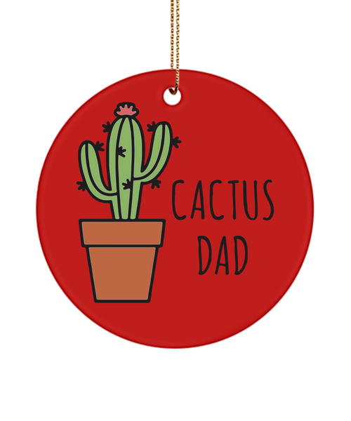 Cactus Dad Ceramic Christmas Tree Ornament