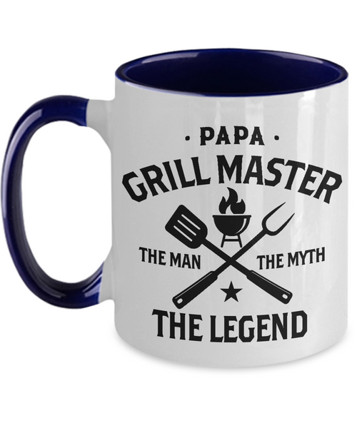 Papa Grillmaster The Man The Myth The Legend Two-Tone Mug Coffee Cup Funny Gift