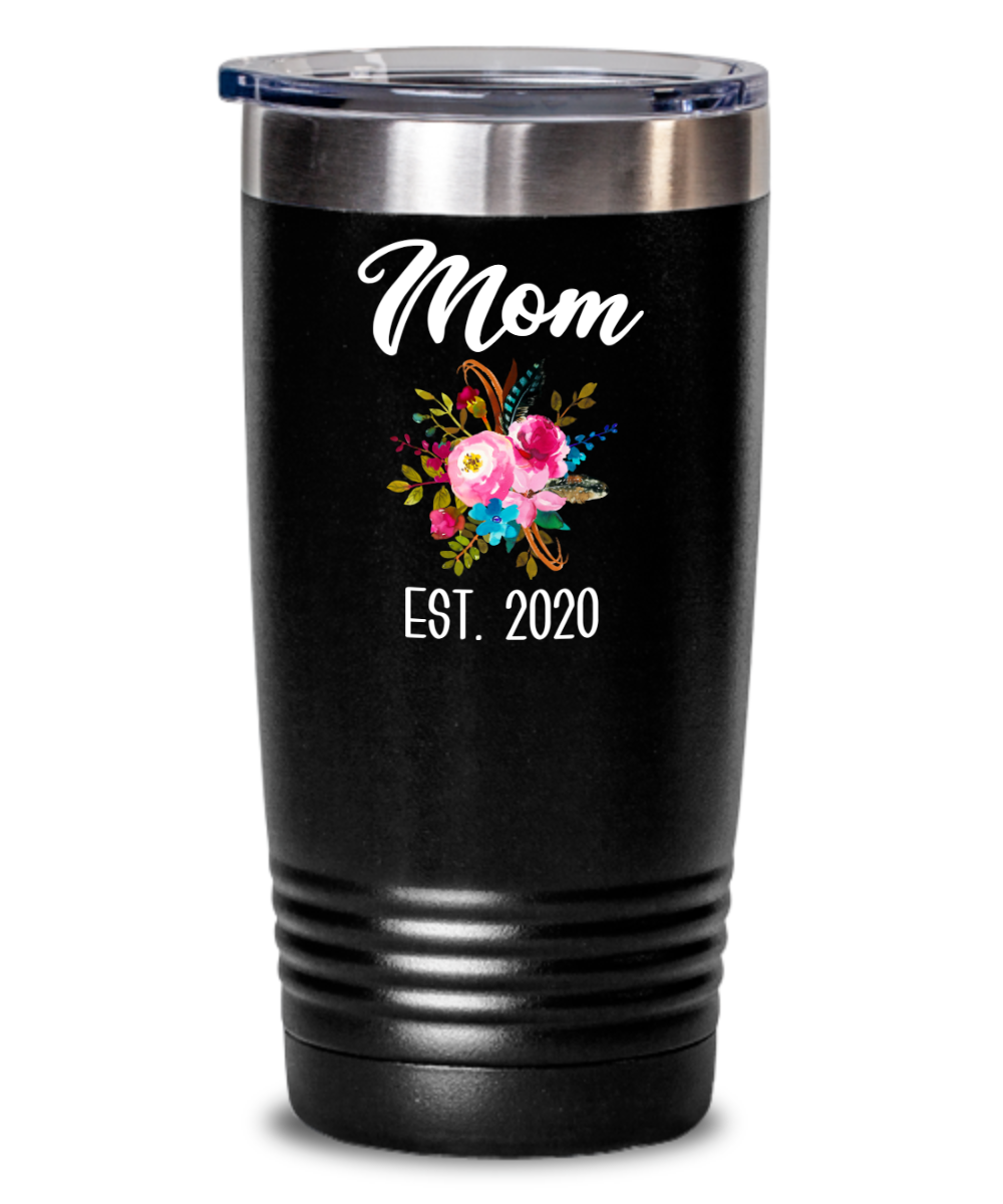New Mom Tumbler Expecting Mommy to Be Gifts Est 2020 Baby Shower Gift Pregnancy Announcement Insulated Hot Cold Travel Coffee Cup BPA Free