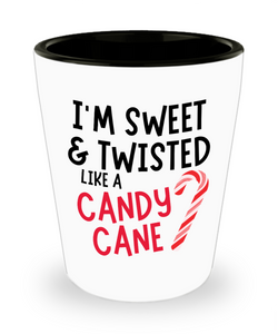 Sarcastic Christmas Shot Glass Sweet & Twisted Like a Candy Cane Gift Exchange Idea