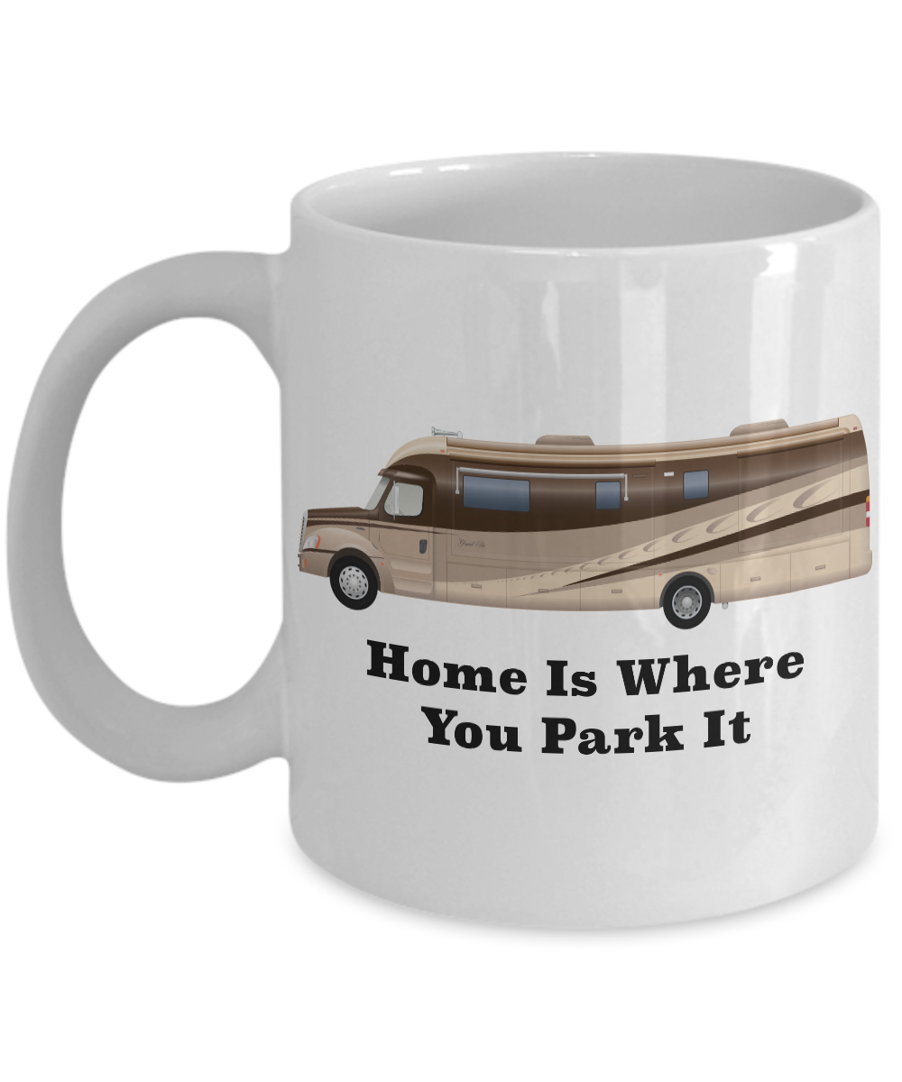 Home is Where You Park It RV Coffee Cup Happy Camper Mug Retirement Gift-Cute But Rude