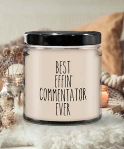 Gift For Commentator Best Effin' Commentator Ever Candle 9oz Vanilla Scented Soy Wax Blend Candles Funny Coworker Gifts