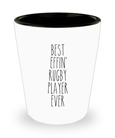 Gift For Rugby Player Best Effin' Rugby Player Ever Ceramic Shot Glass Funny Coworker Gifts
