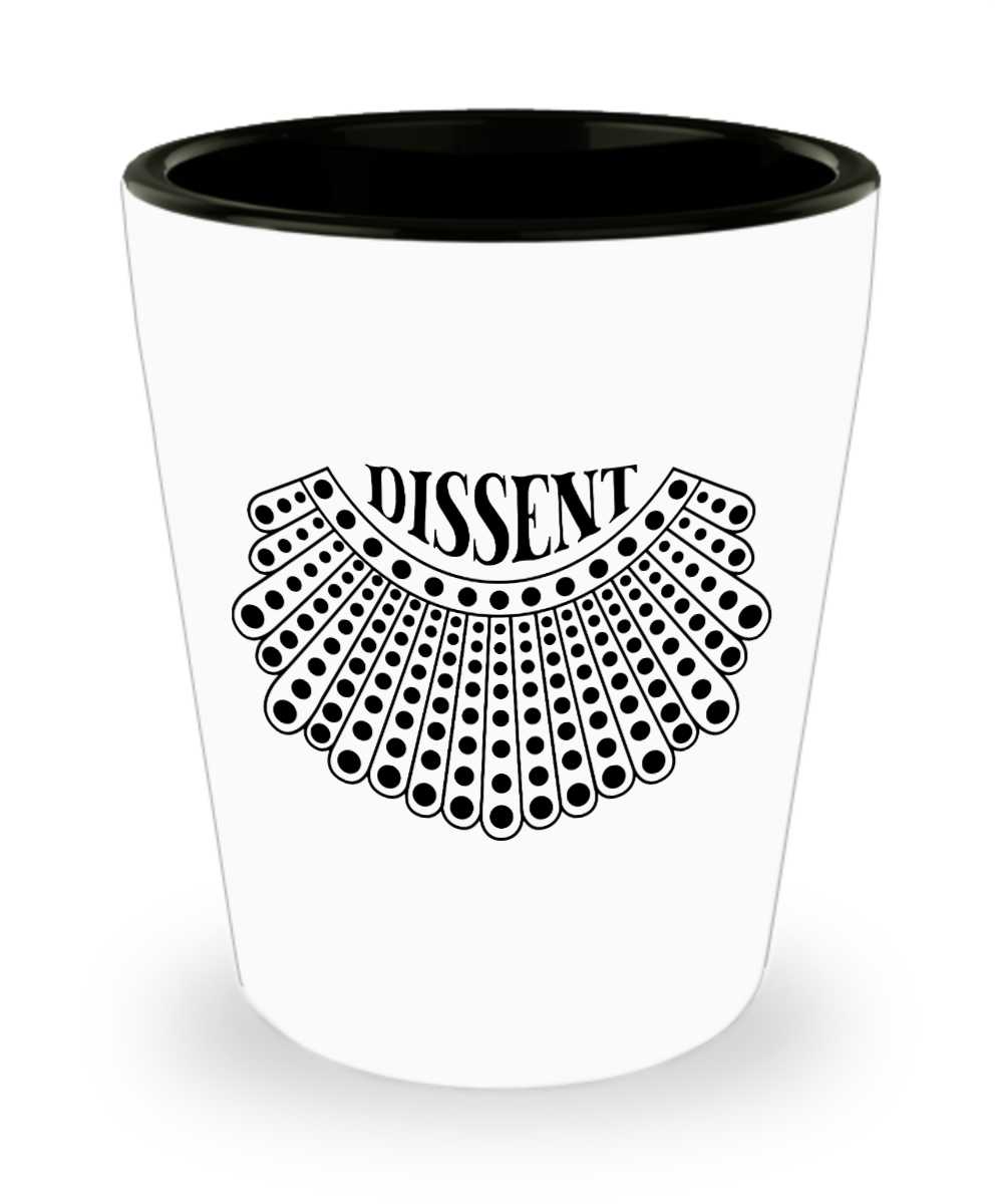 I Dissent Collar Shot Glass Ruth Bader Ginsburg Notorious RBG