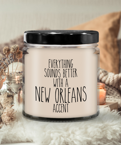 New Orleans Candle, New Orleans Gifts, Everything Sounds Better With A New Orleans Accent 9 oz Vanilla Scented Soy Wax Candle