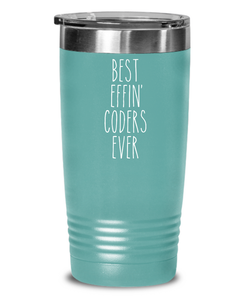 Gift For Coders Best Effin' Coders Ever Insulated Drink Tumbler Travel Cup Funny Coworker Gifts