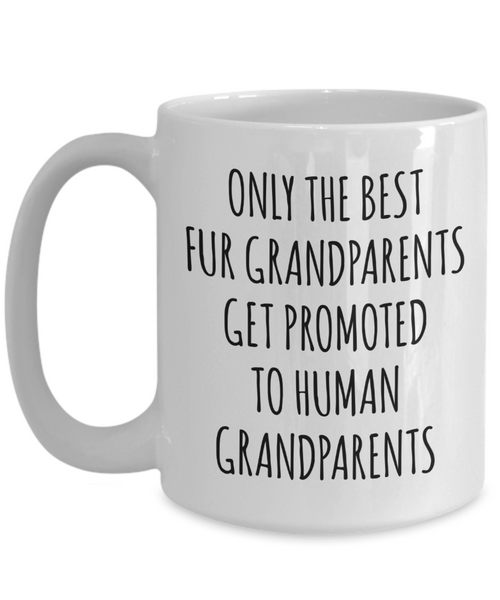 New Grandpa Mug First Time Grandma Baby Announcement Pregnancy Reveal Only the Best Fur Grandparents Get Promoted to Human Coffee Cup