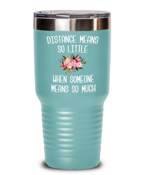 Long Distance Relationship Tumbler Miss You Gift Mothers Day Mug Mother and Daughter Moving Far Away Parent Floral Travel Coffee Cup BPA Free