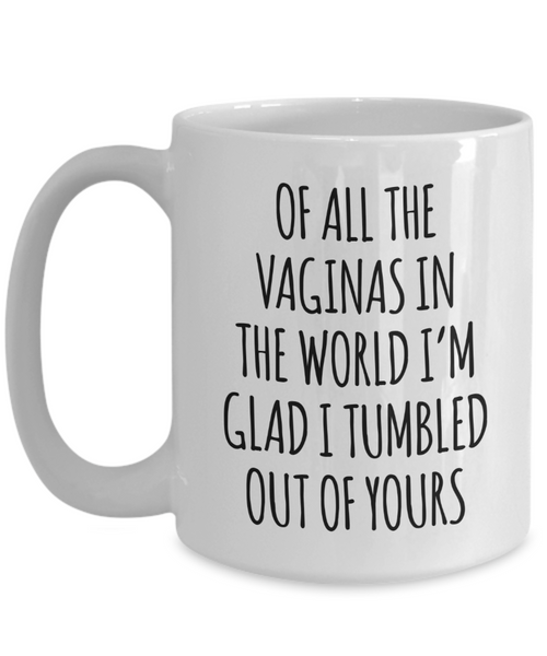 Mother's Day Mug Of All the Vaginas in the World I'm Glad I Tumbled Out of Yours Coffee Cup