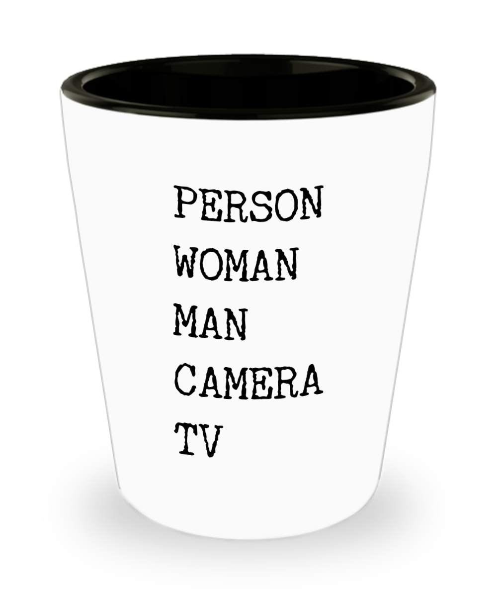 Person Woman Man Camera TV Shot Glass Funny Democrat Gift Election 2020
