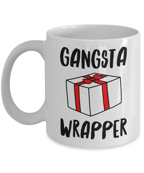 Gangsta Wrapper Christmas Coffee Mug Holiday Ceramic Tea Cup - Funny Christmas Coffee Mugs-Cute But Rude