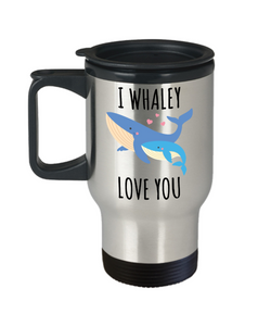 Whale Gifts for Women Men Mug I Whaley Love You Stainless Steel Insulated Travel Coffee Cup-Cute But Rude