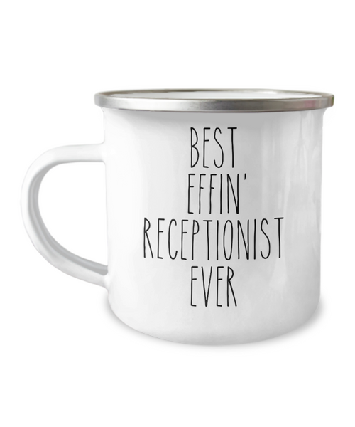 Gift For Receptionist Best Effin' Receptionist Ever Camping Mug Coffee Cup Funny Coworker Gifts