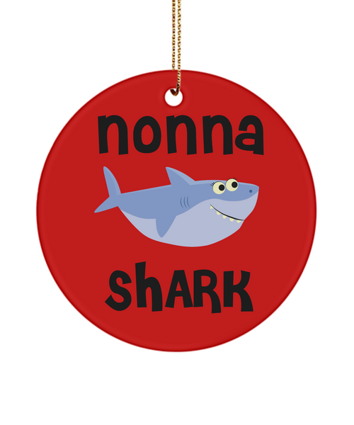 Nonna Shark Ceramic Christmas Tree Ornament