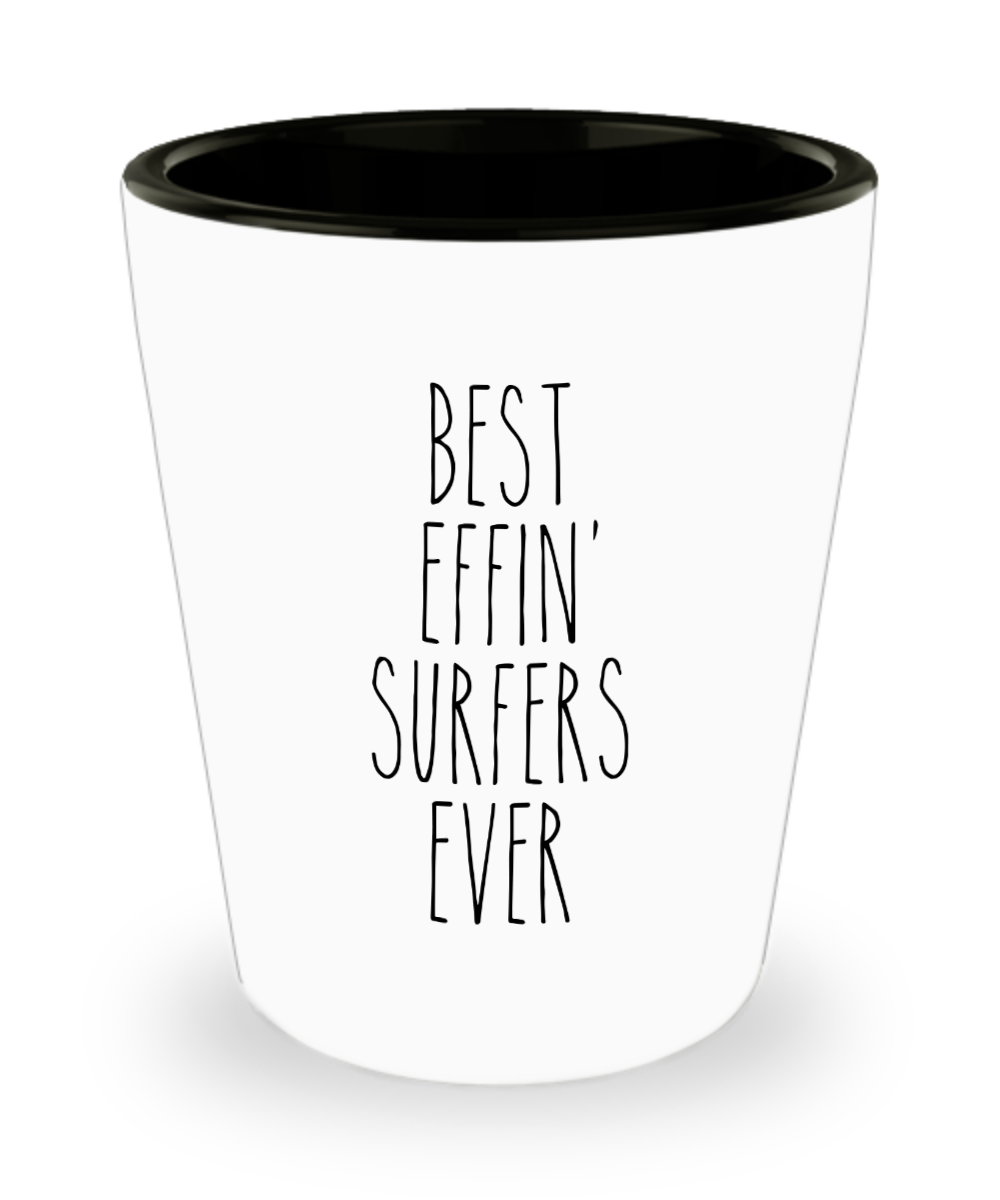 Gift For Surfers Best Effin' Surfers Ever Ceramic Shot Glass Funny Coworker Gifts