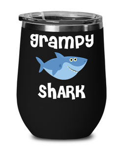 Grampy Shark Mug Grampie Gifts Do Do Do Gifts Stemless Insulated Wine Tumbler