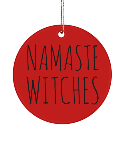 Witch Ornament Namaste Witches Ceramic Christmas Tree Ornament