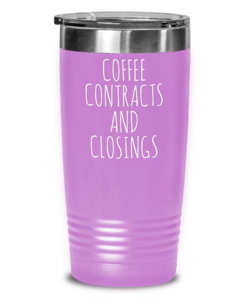 Coffee Contracts and Closings Insulated Drink Tumbler Travel Cup Funny Coworker Gifts