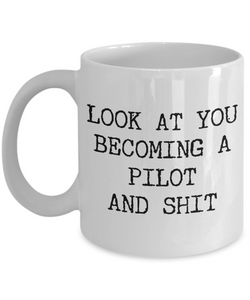 Pilot Graduation Gifts Pilot School Graduate Aviation Mug Airline Pilot Grad ATP Aspiring Pilot Lessons Pilot To Be Coffee Cup-Cute But Rude