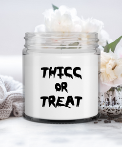 Thicc Or Treat Candle Vanilla Scented Soy Wax Blend 9 oz. with Lid