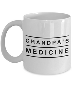 Gifts for Grandpa Coffee Mug - Grandpa's Medicine Funny Ceramic Coffee Cup-Cute But Rude