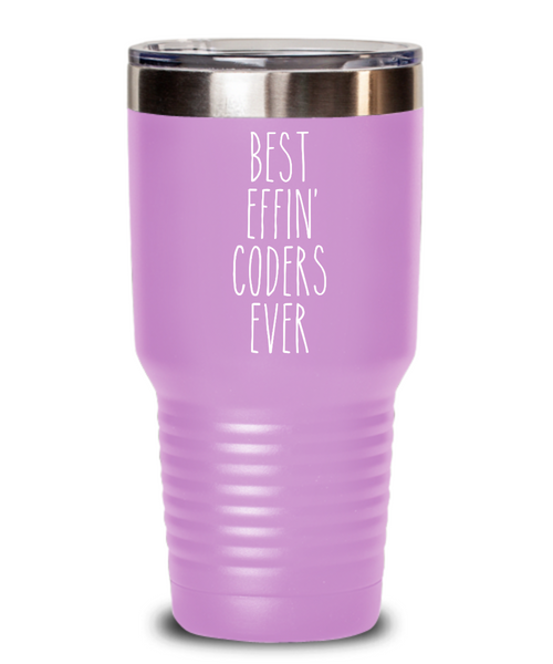 Gift For Coders Best Effin' Coders Ever Insulated Drink Tumbler Travel Cup Funny Coworker Gifts