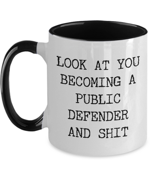 Becoming A Public Defender Mug Two-Tone Coffee Cup Funny Gift