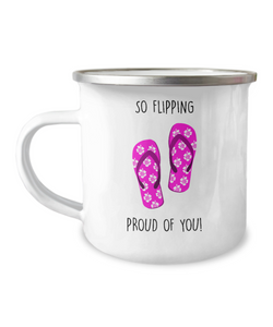 Congratulations So Flipping Proud Of You Metal Camping Mug Coffee Cup Funny Gift